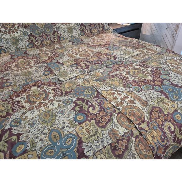 New Pottery Barn Angelian Ikat Reversible King Duvet Cover 3 Standard Shams - Picture 5 of 13